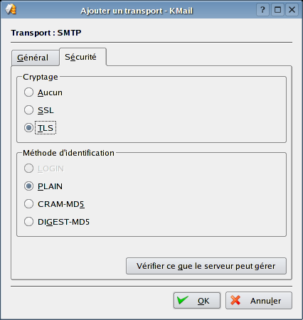 S&eacute;curit&eacute; SMTP